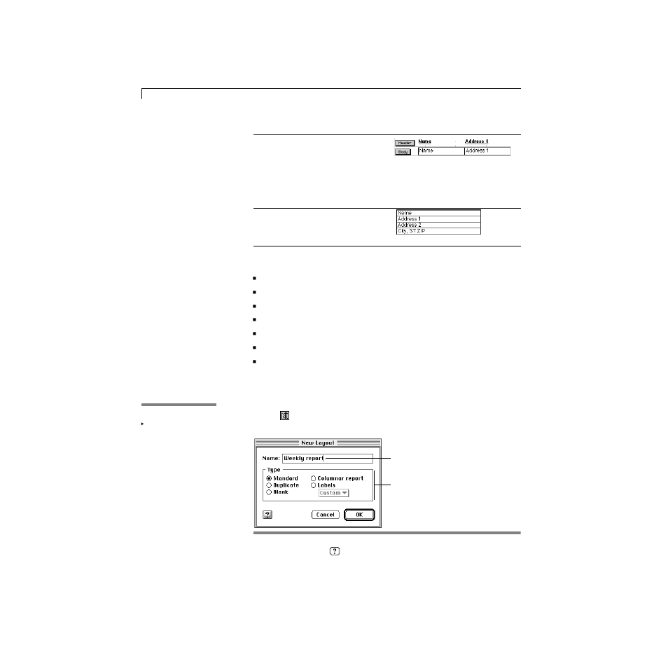 Creating a layout | Apple AppleWorks 5 : Mac OS User Manual | Page 212 / 293