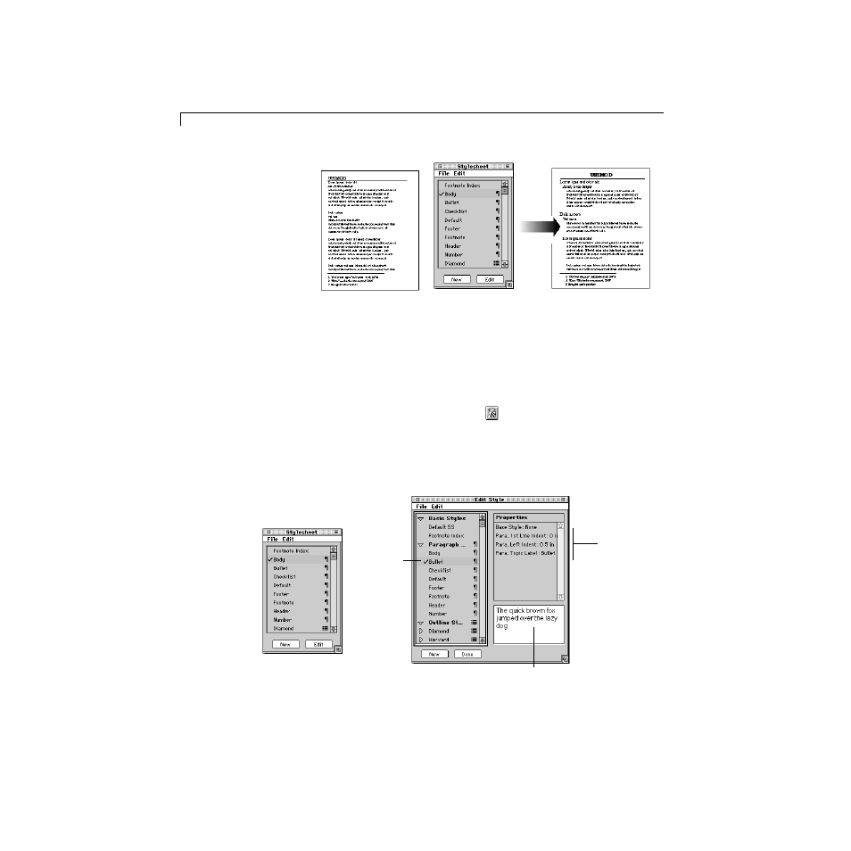 About the stylesheet palette | Apple AppleWorks 5 : Mac OS User Manual | Page 230 / 293