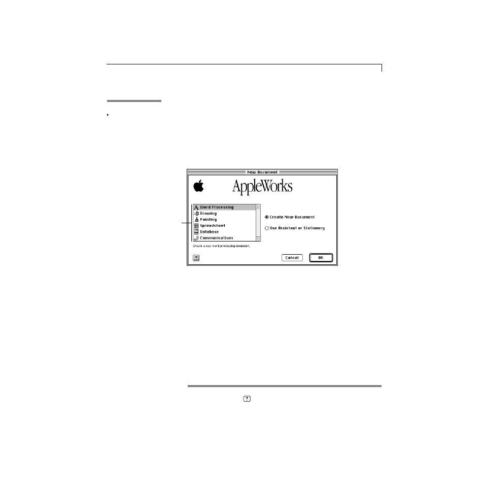 Creating a blank document | Apple AppleWorks 5 : Mac OS User Manual | Page 29 / 293