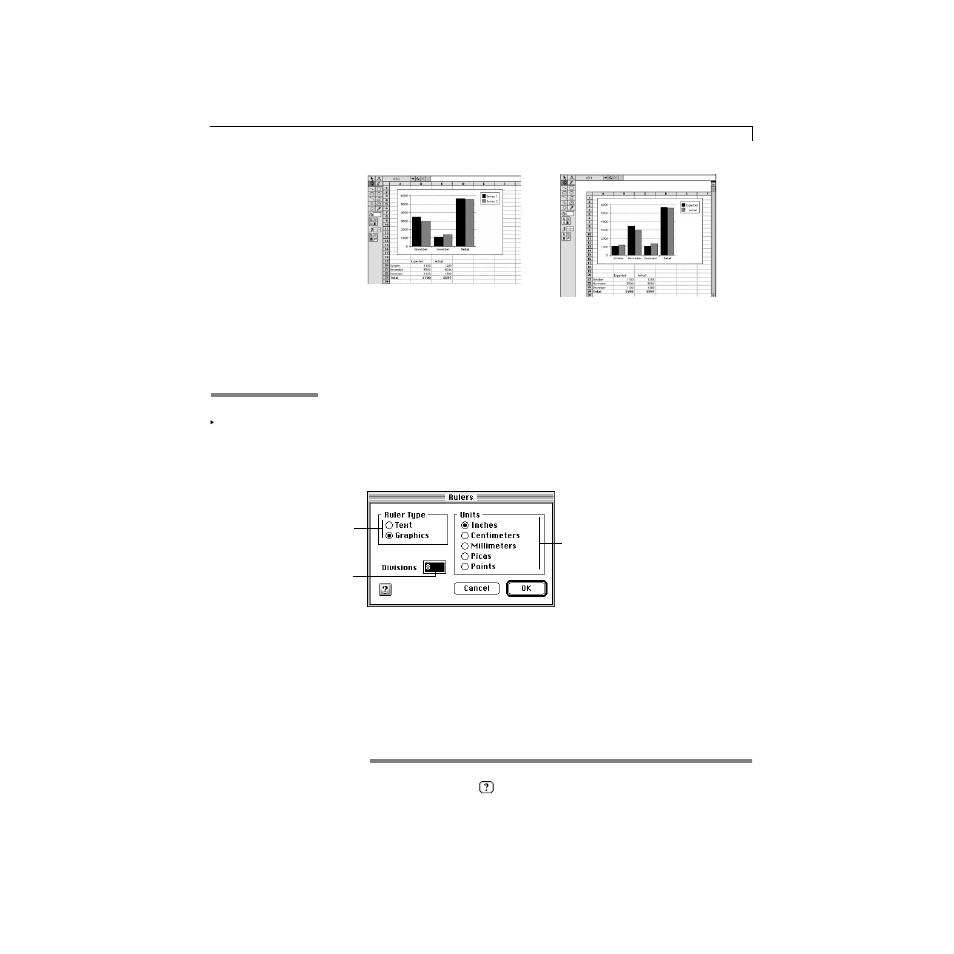 Using rulers | Apple AppleWorks 5 : Mac OS User Manual | Page 61 / 293