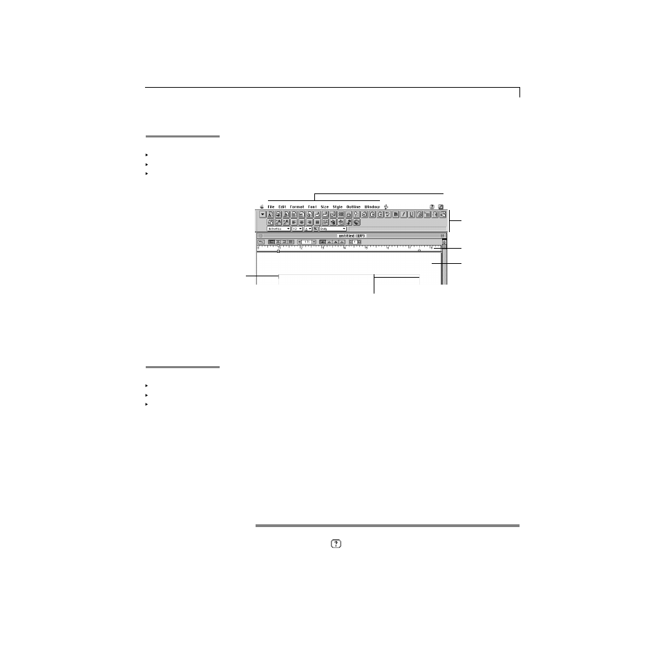 About the word processing window, Working with text frames | Apple AppleWorks 5 : Mac OS User Manual | Page 73 / 293