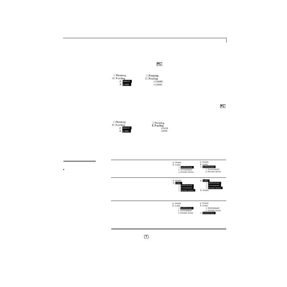 Modifying and removing outline labels, Rearranging outline topics | Apple AppleWorks 5 : Mac OS User Manual | Page 87 / 293