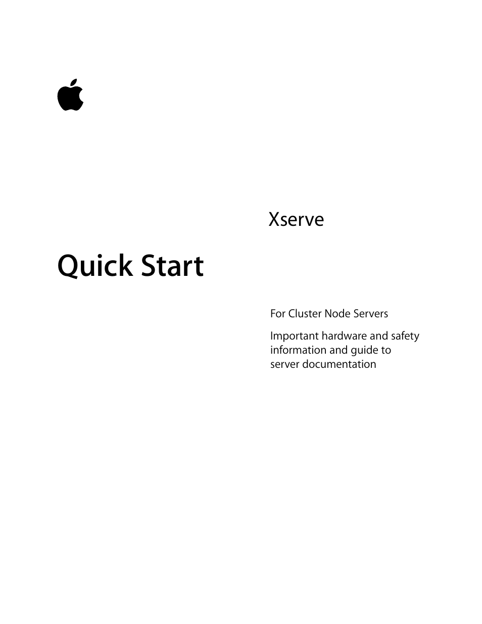 Apple Xserve (Cluster Node) User Manual | 20 pages