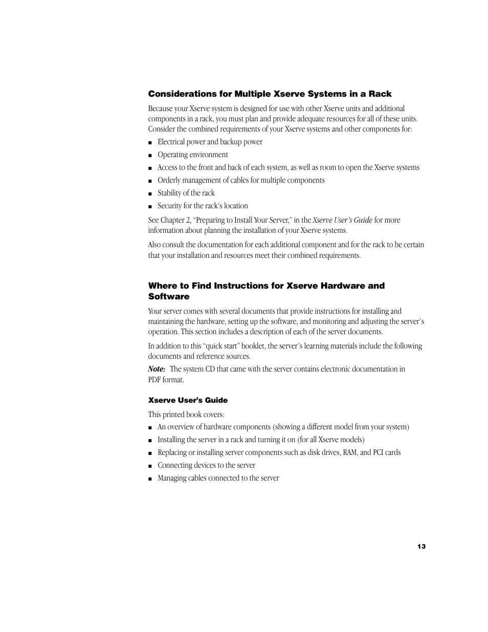 Xserve user’s guide | Apple Xserve (Cluster Node) User Manual | Page 13 / 20