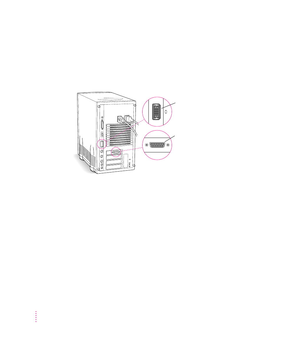 Connecting the monitor cable | Apple Power Macintosh 8100 Series User Manual | Page 16 / 144