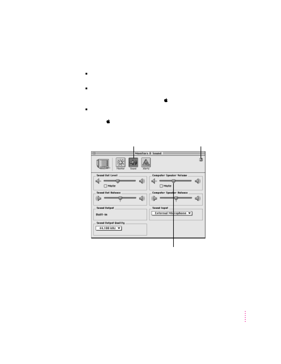 Adjusting volume and sound | Apple Power Macintosh 4400 User Manual | Page 51 / 205