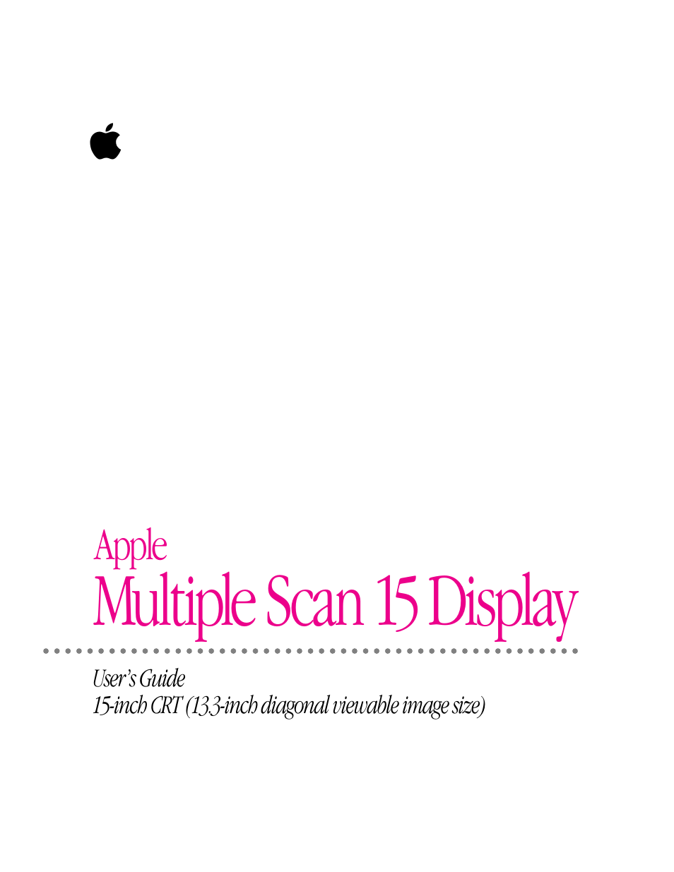 Apple Multiple Scan 15 Display User Manual | 45 pages