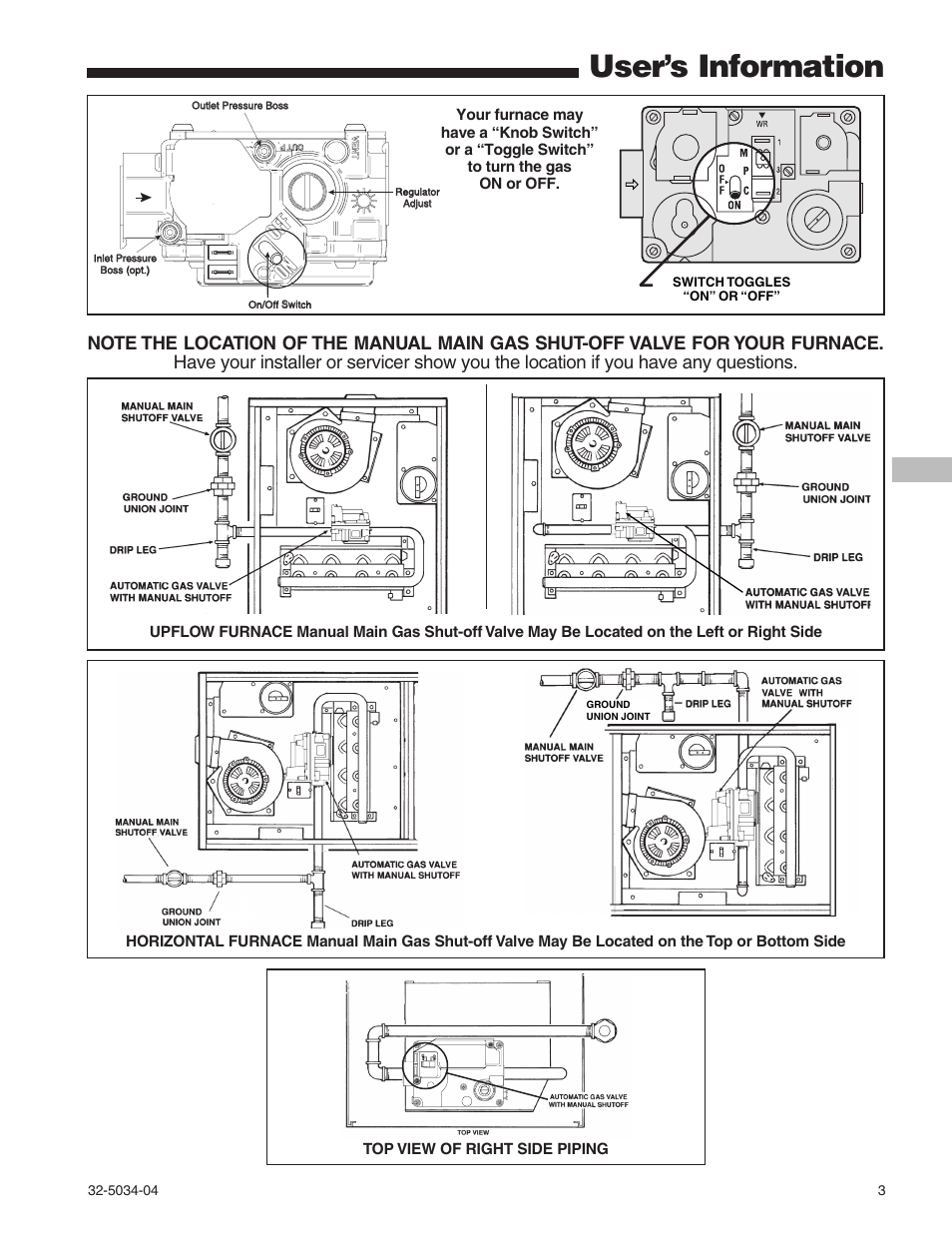 User’s information | American Standard Gas Furnaces User Manual | Page 3 / 12