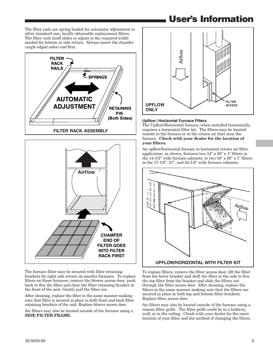 User’s information | American Standard Gas Furnaces User Manual | Page 5 / 12