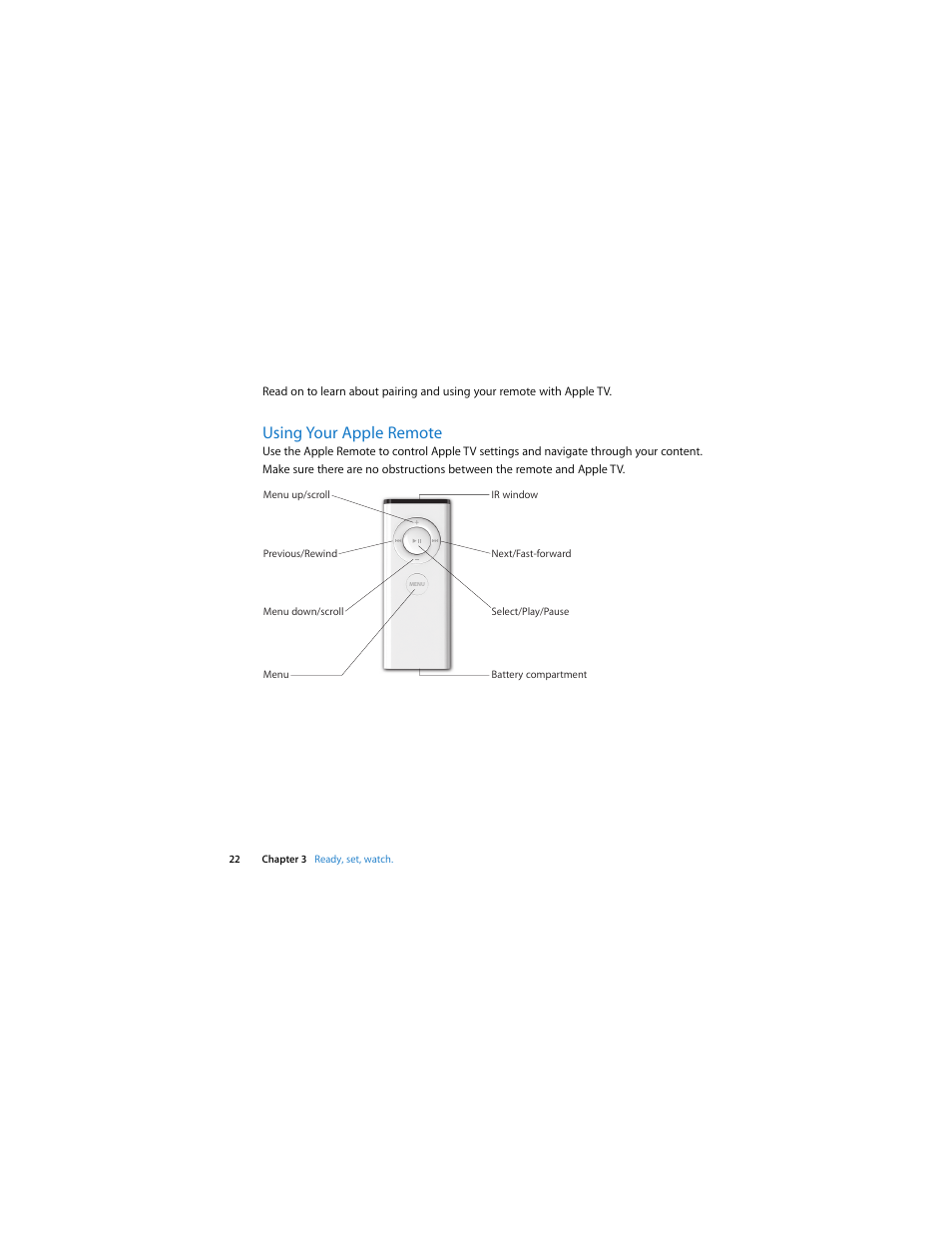 Using your apple remote | Apple TV (1st generation) User Manual | Page 22 / 40