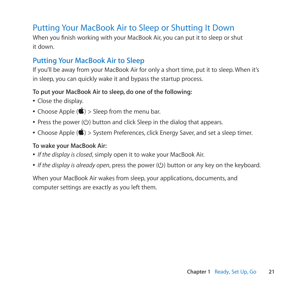 Apple MacBook Air (13-inch, Late 2010) User Manual | Page 21 / 72