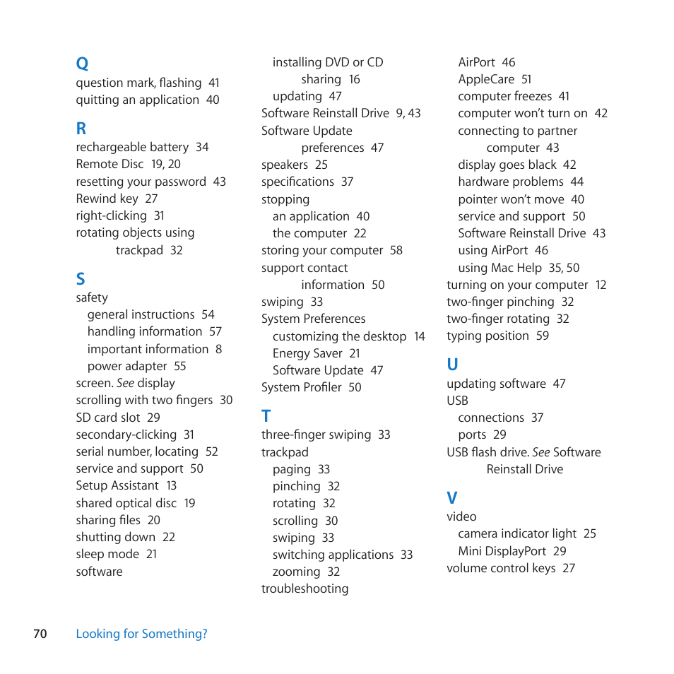 Apple MacBook Air (13-inch, Late 2010) User Manual | Page 70 / 72