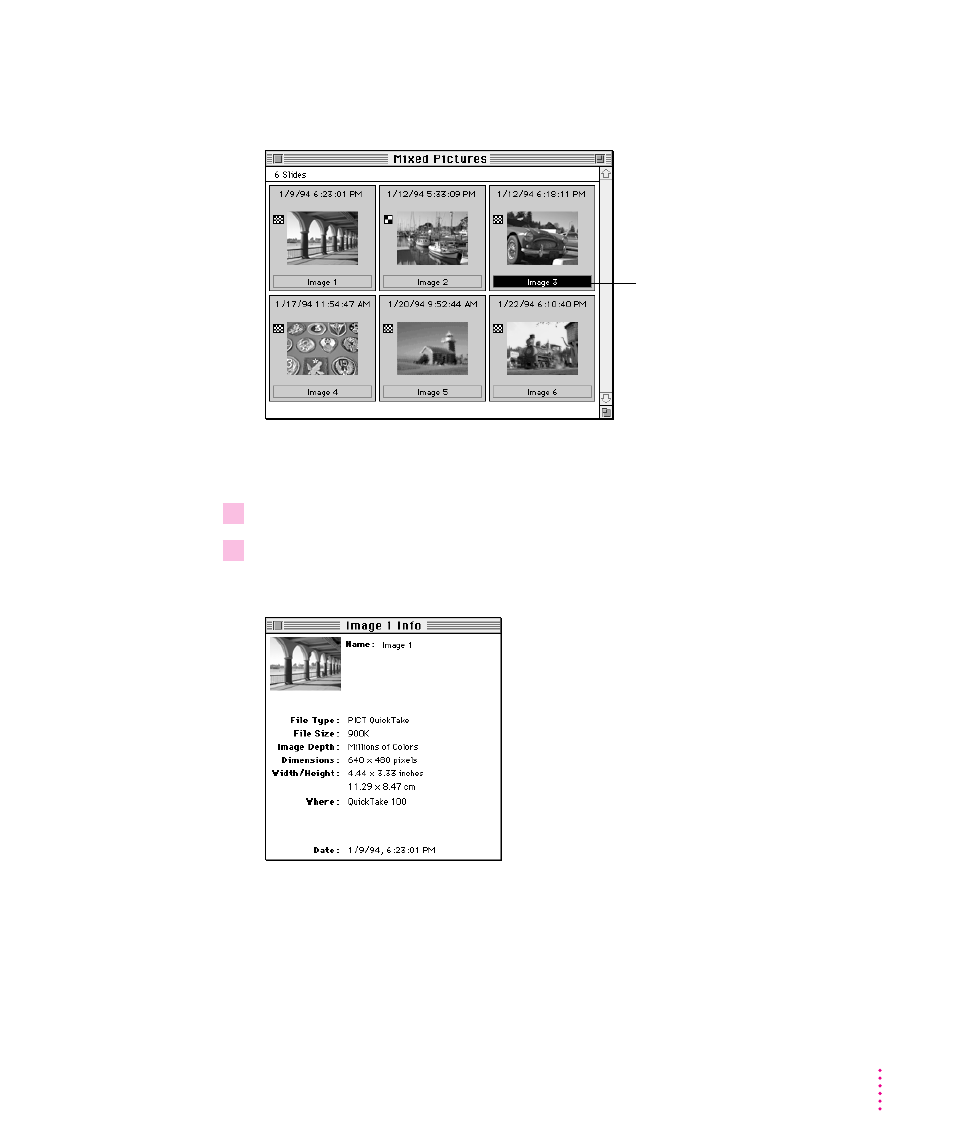 Editing slide names 25, Getting information about a slide 25, Editing slide names | Getting information about a slide | Apple QuickTake 100 User Manual | Page 32 / 79