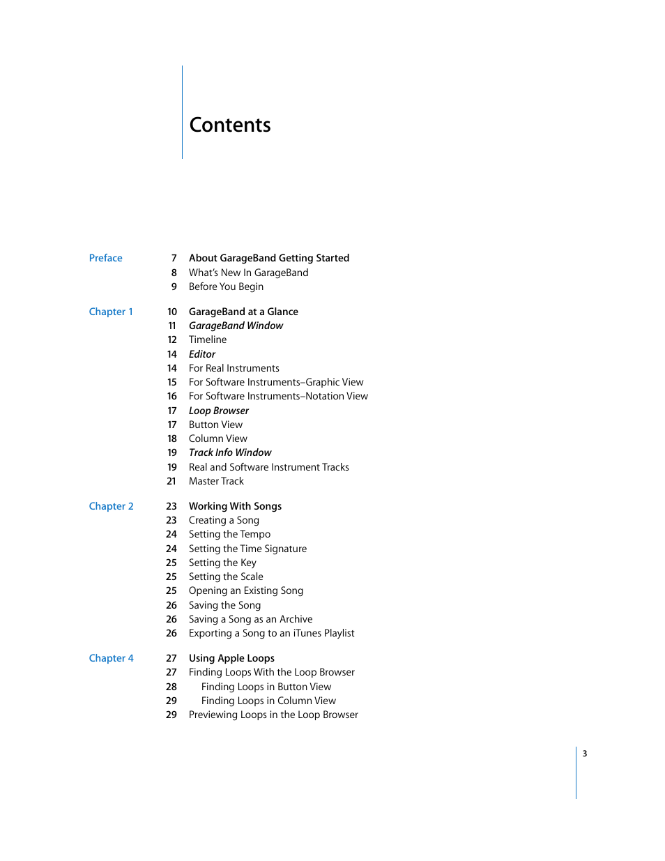 Apple GarageBand 2.0 User Manual | Page 3 / 77