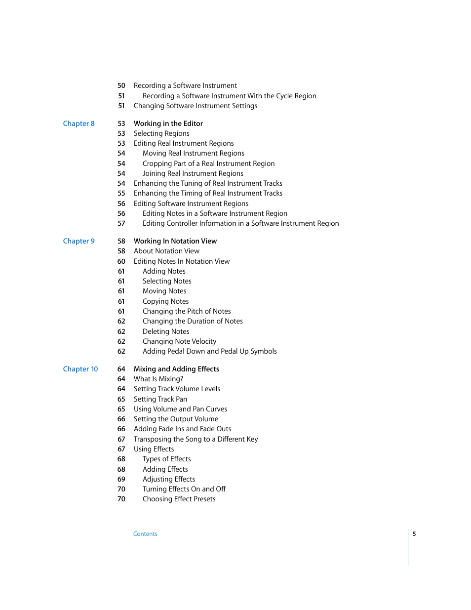 Apple GarageBand 2.0 User Manual | Page 5 / 77