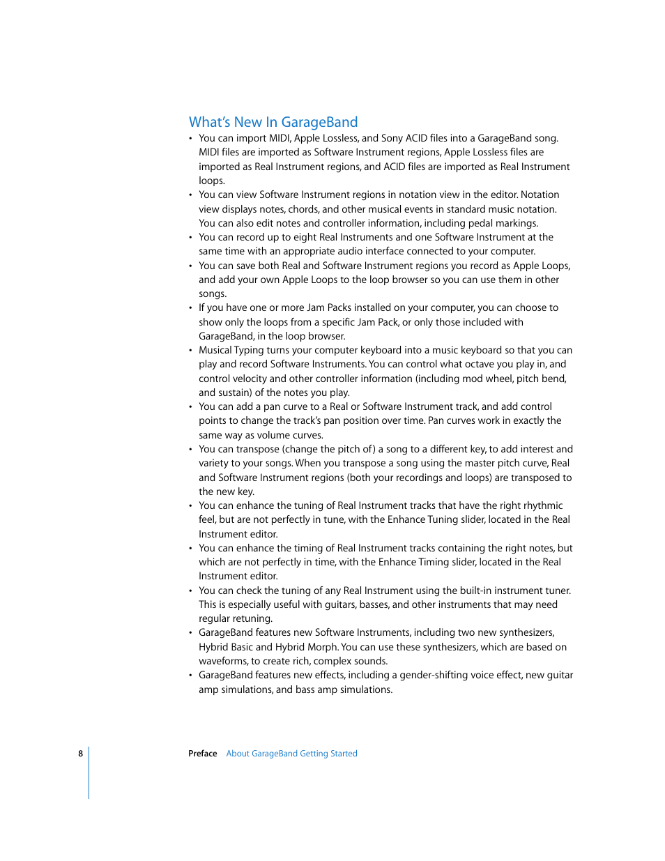 What’s new in garageband | Apple GarageBand 2.0 User Manual | Page 8 / 77