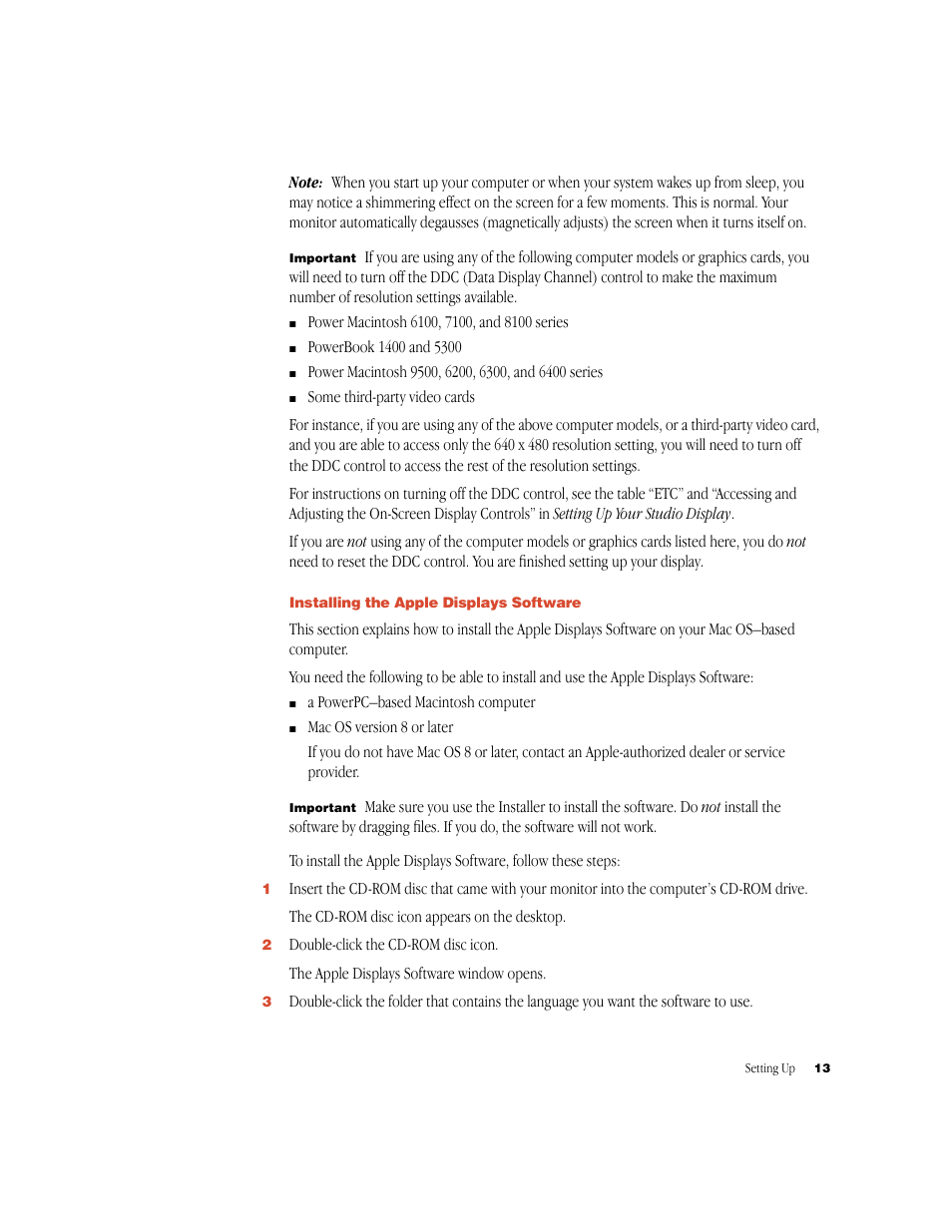 Apple Studio Display (17-inch, CRT) User Manual | Page 13 / 37