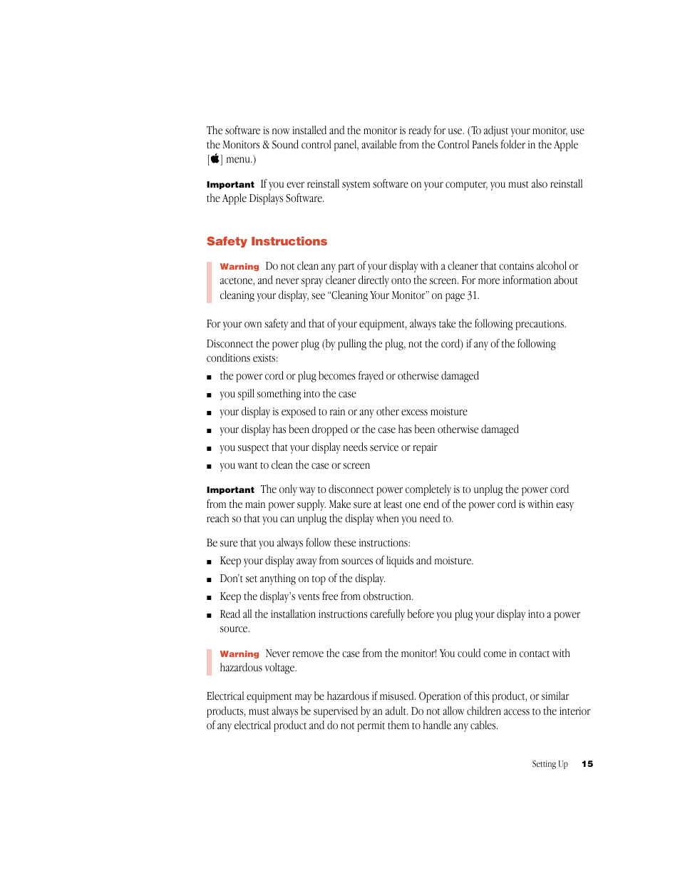 Apple Studio Display (17-inch, CRT) User Manual | Page 15 / 37