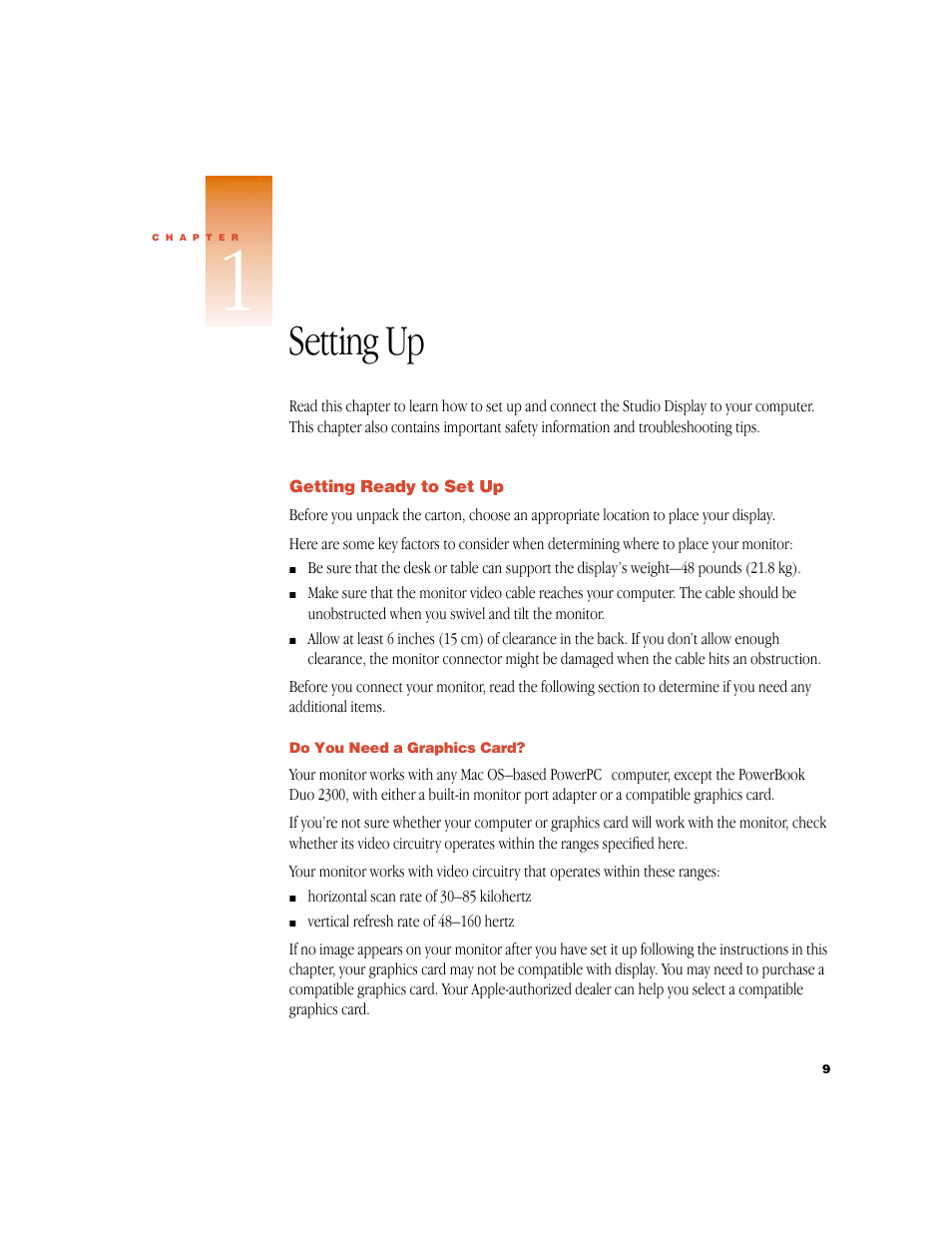 Setting up | Apple Studio Display (17-inch, CRT) User Manual | Page 9 / 37