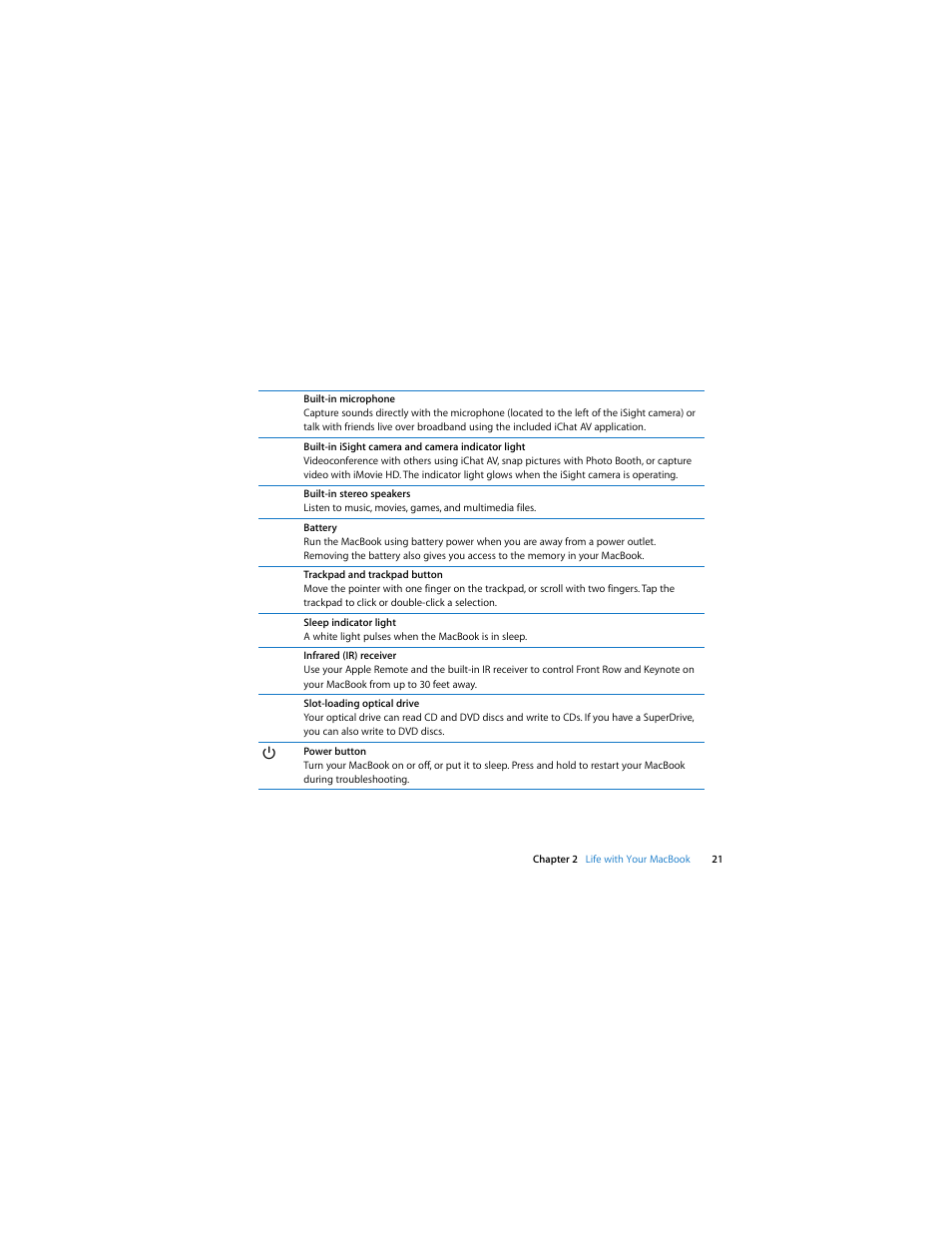Apple MacBook (13-inch, Late 2006) User Manual | Page 21 / 76