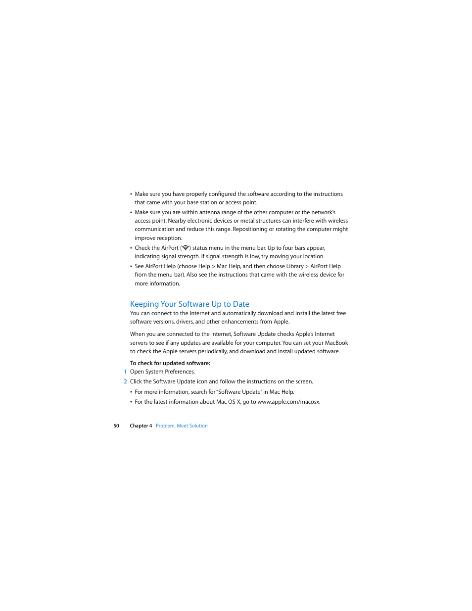 Keeping your software up to date | Apple MacBook (13-inch, Late 2006) User Manual | Page 50 / 76