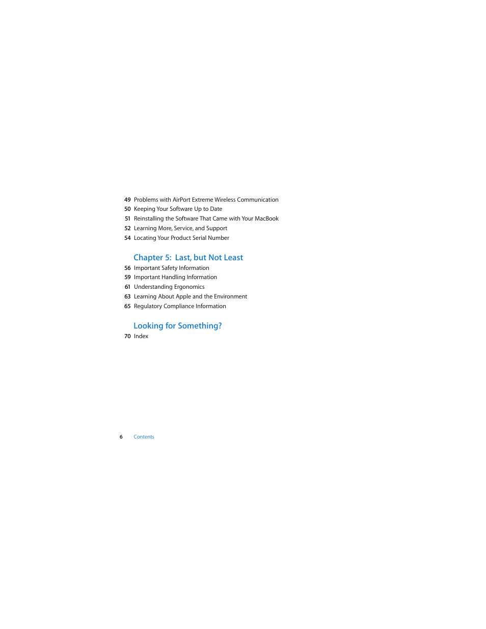 Chapter 5: last, but not least, Looking for something | Apple MacBook (13-inch, Late 2006) User Manual | Page 6 / 76