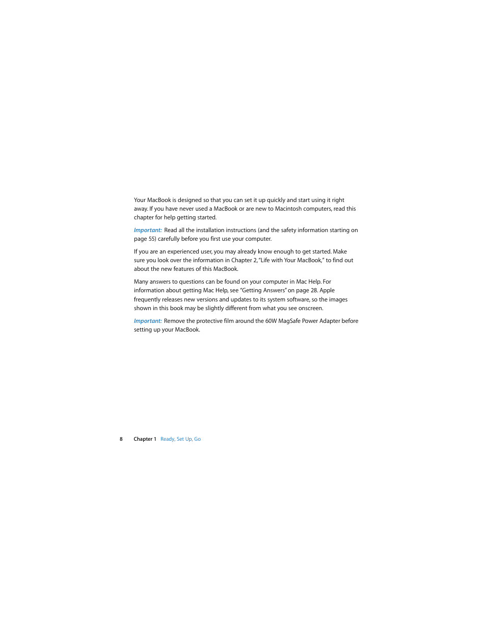 Apple MacBook (13-inch, Late 2006) User Manual | Page 8 / 76