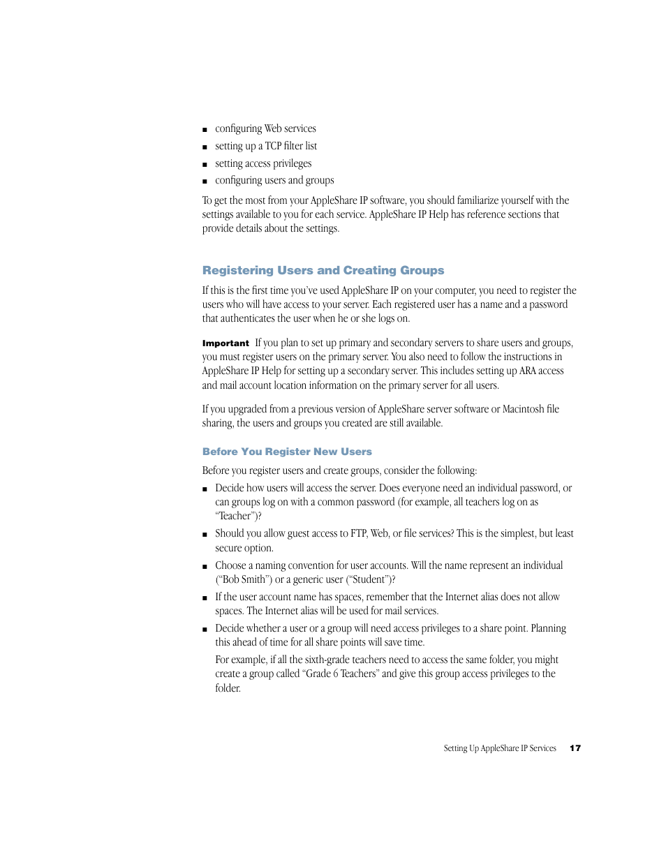 Apple AppleShare IP 6.3 User Manual | Page 17 / 46