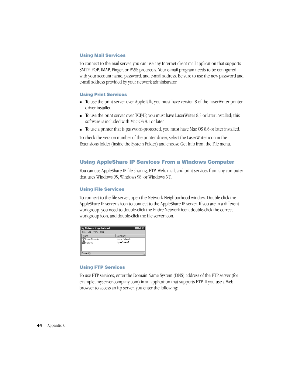 Apple AppleShare IP 6.3 User Manual | Page 44 / 46