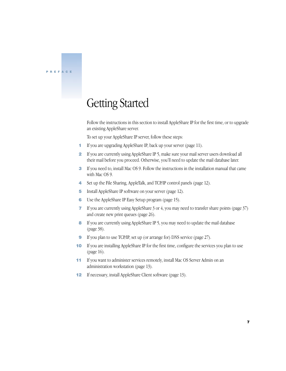 Getting started | Apple AppleShare IP 6.3 User Manual | Page 7 / 46