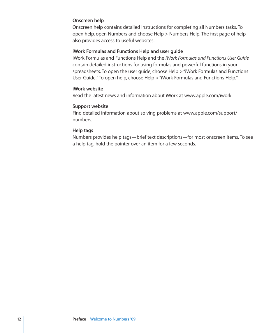 Apple Numbers '09 User Manual | Page 12 / 254