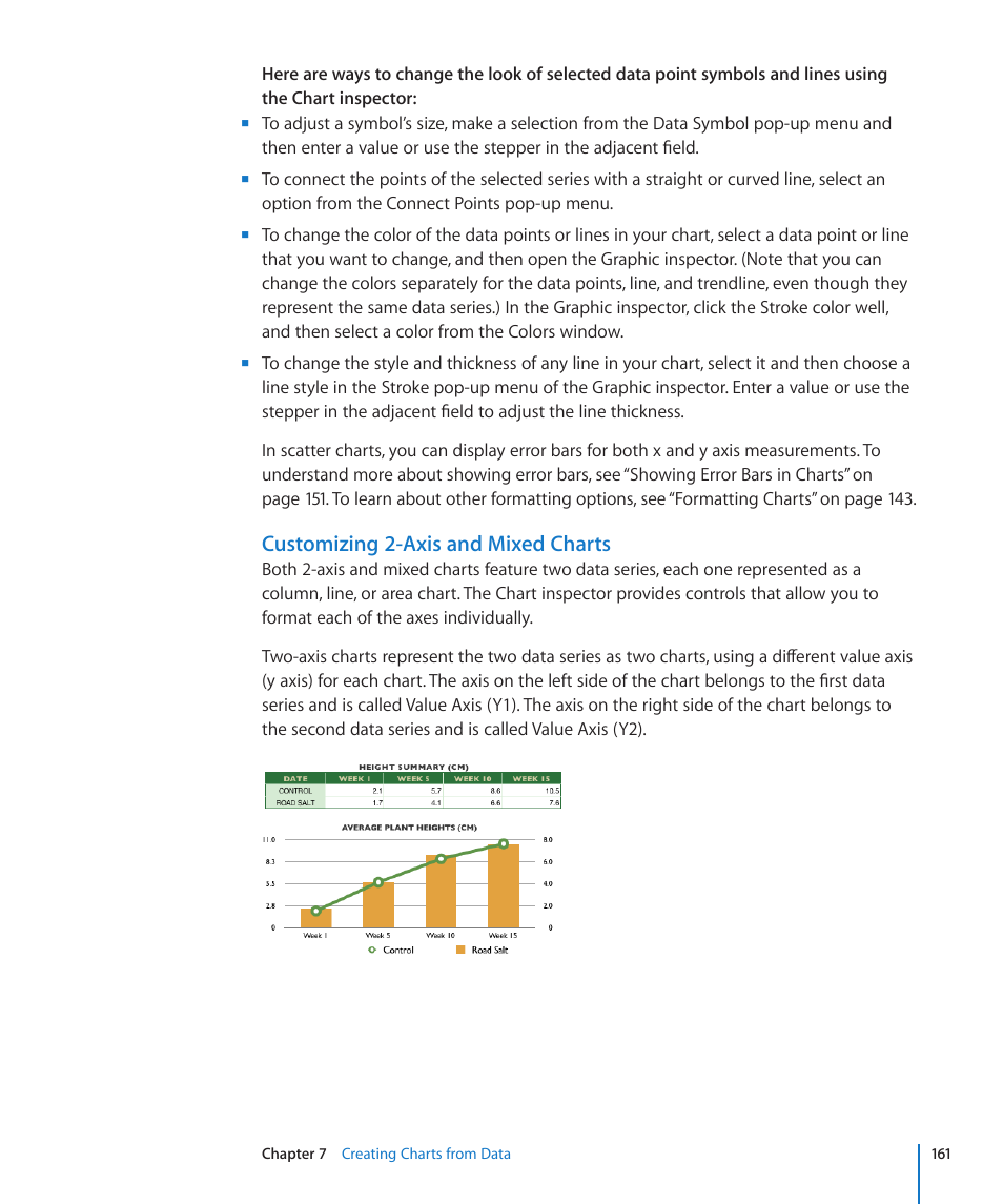 Customizing 2-axis and mixed charts | Apple Numbers '09 User Manual | Page 161 / 254