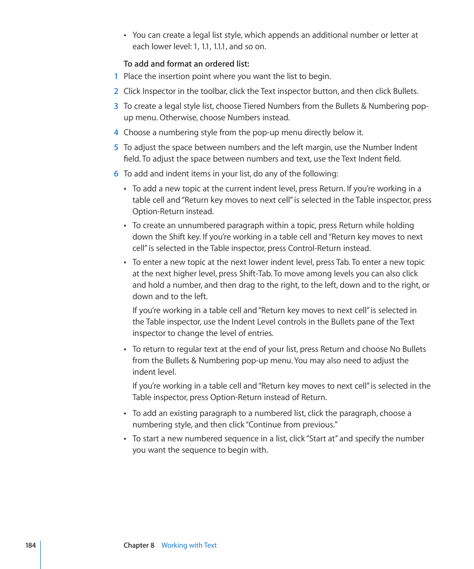Apple Numbers '09 User Manual | Page 184 / 254