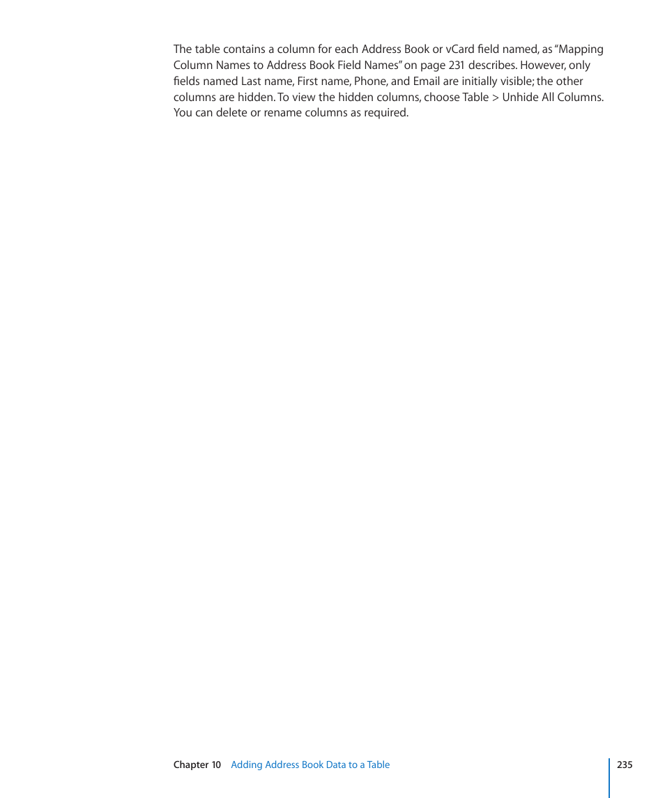 Apple Numbers '09 User Manual | Page 235 / 254