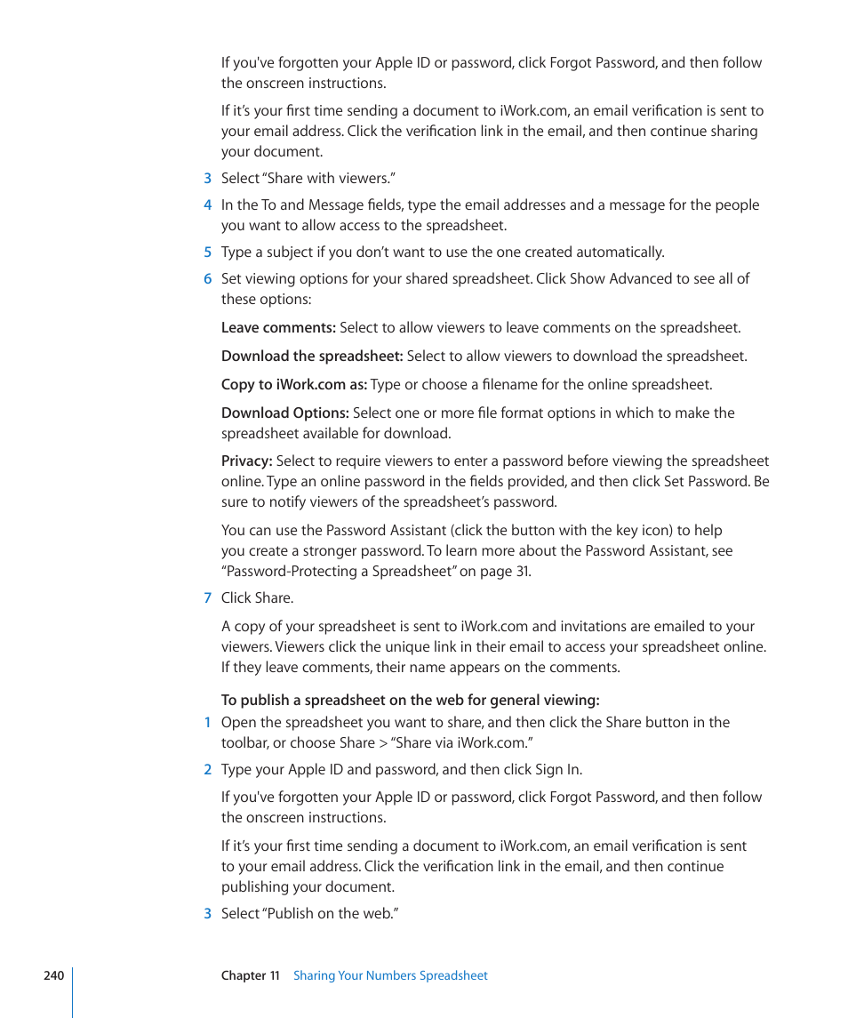 Apple Numbers '09 User Manual | Page 240 / 254