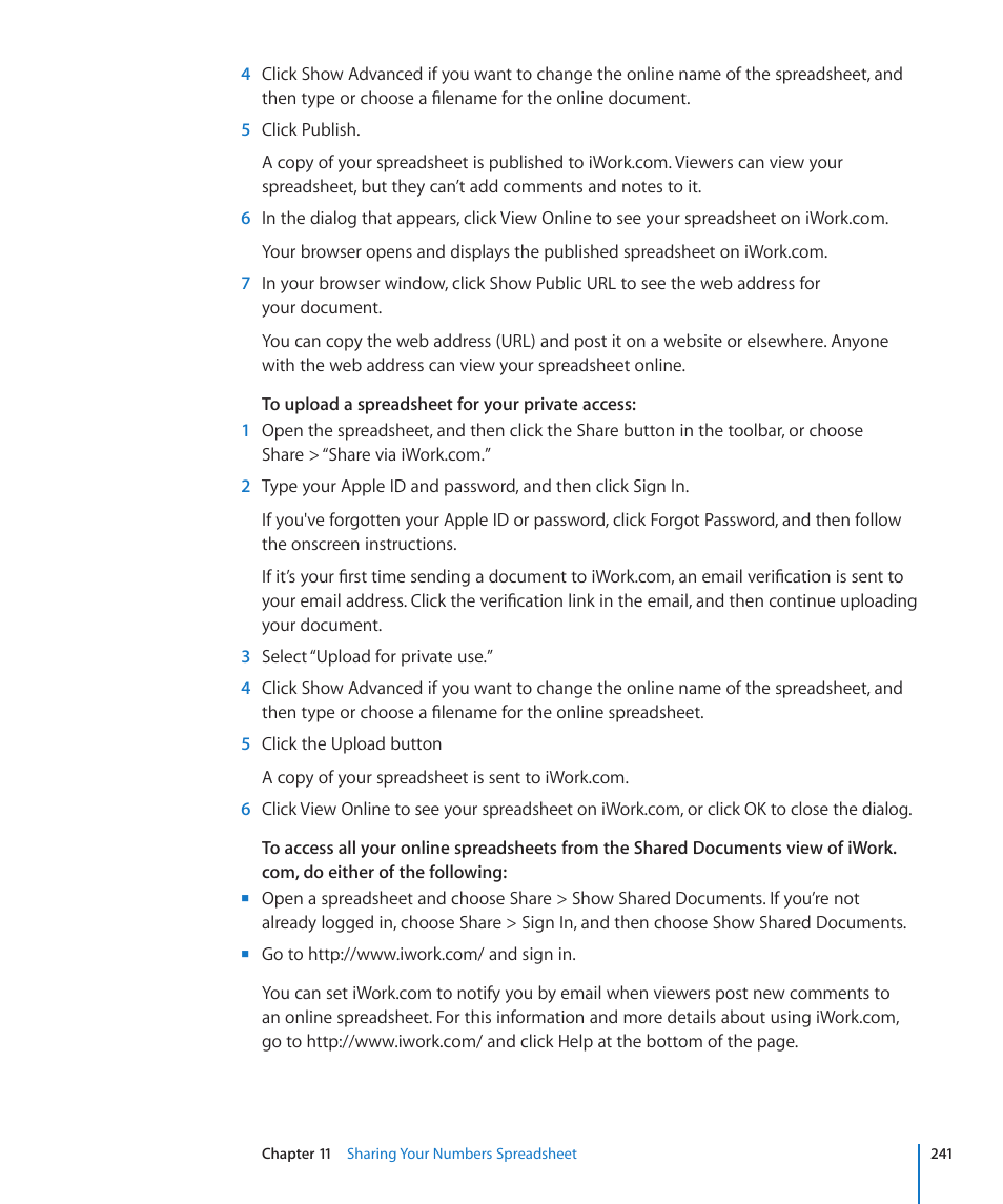 Apple Numbers '09 User Manual | Page 241 / 254