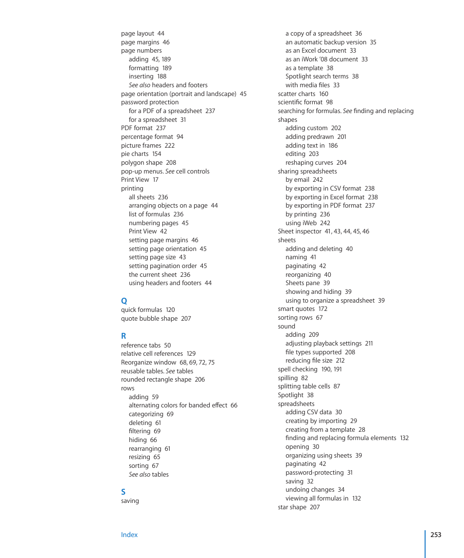 Apple Numbers '09 User Manual | Page 253 / 254