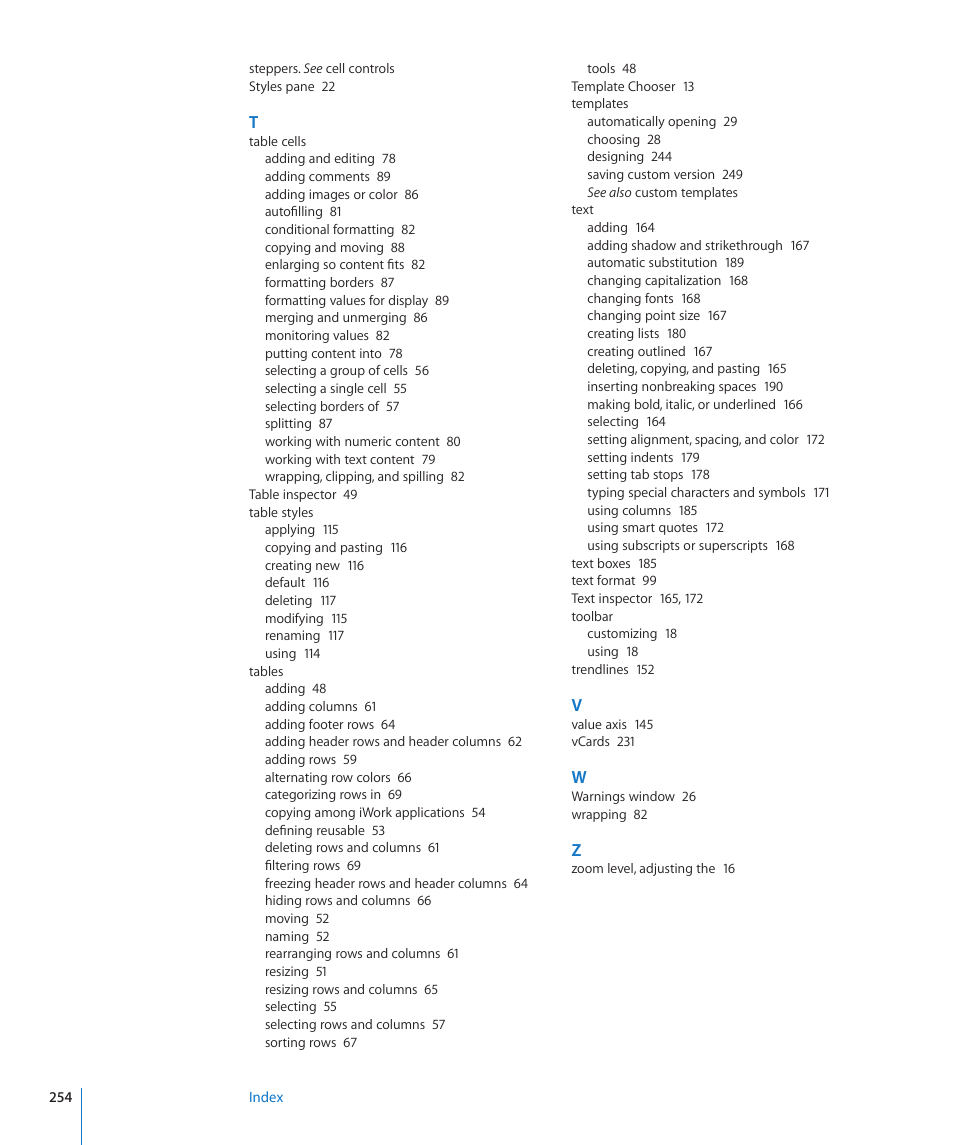 Apple Numbers '09 User Manual | Page 254 / 254