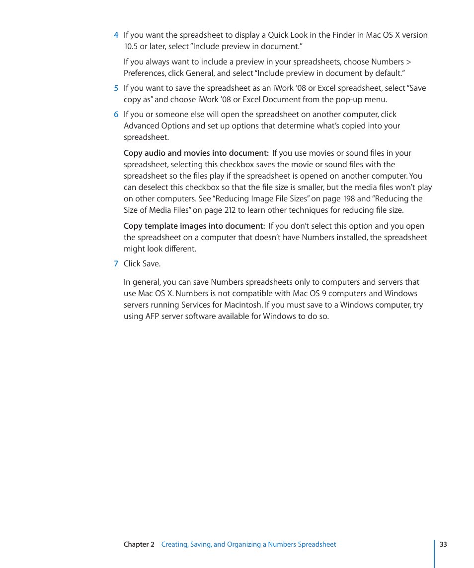 Apple Numbers '09 User Manual | Page 33 / 254
