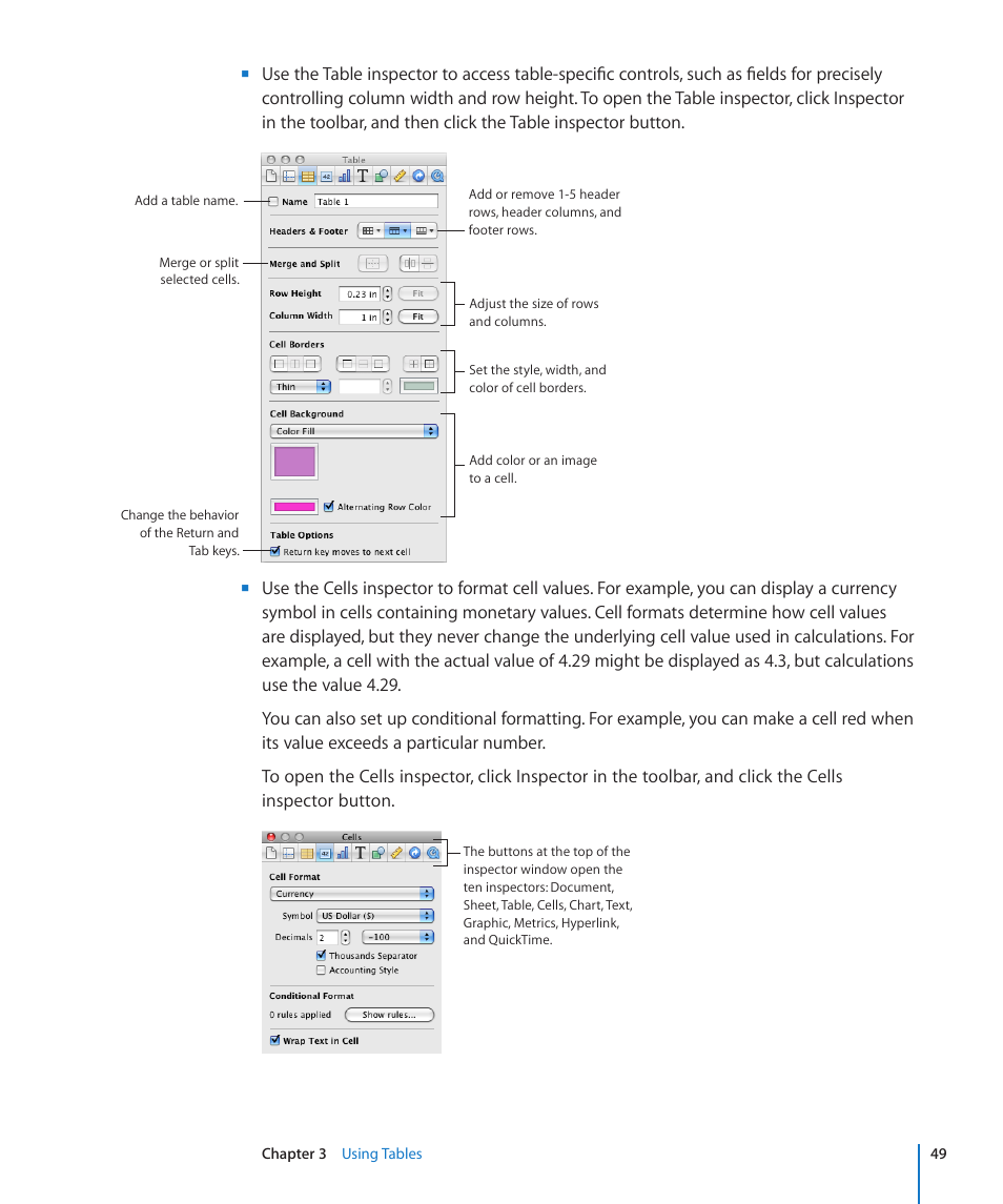 Apple Numbers '09 User Manual | Page 49 / 254