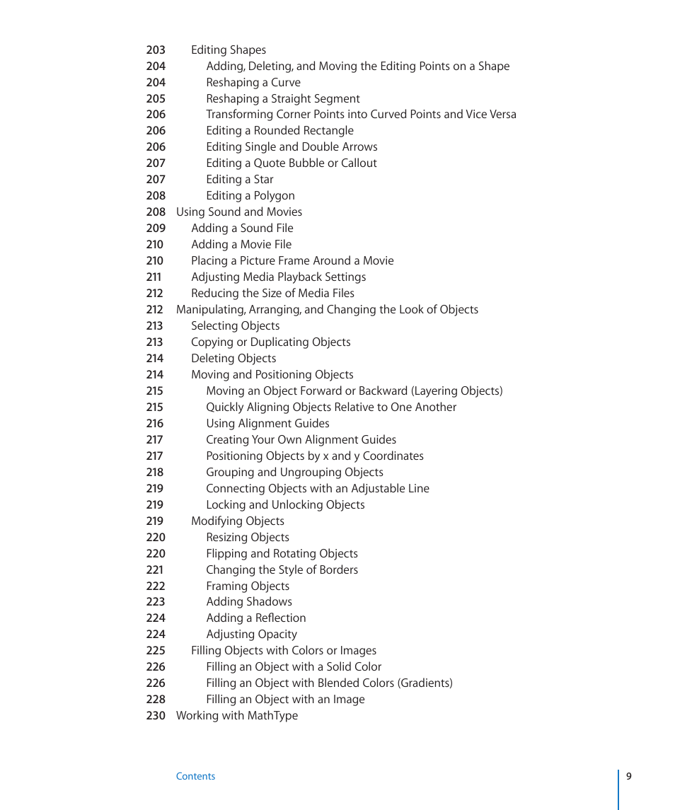 Apple Numbers '09 User Manual | Page 9 / 254