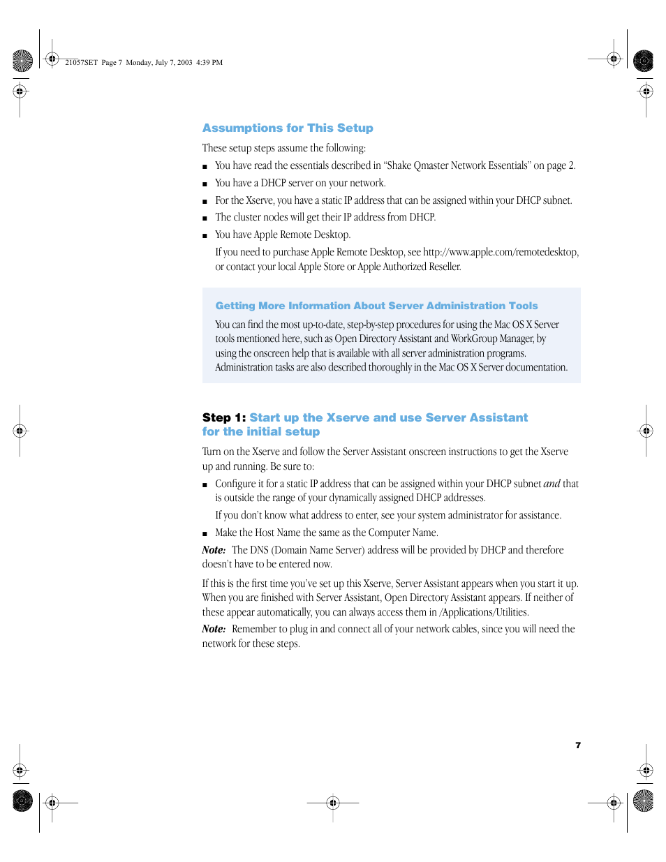Assumptions for this setup | Apple Shake Distributed Rendering (10.2) User Manual | Page 7 / 14