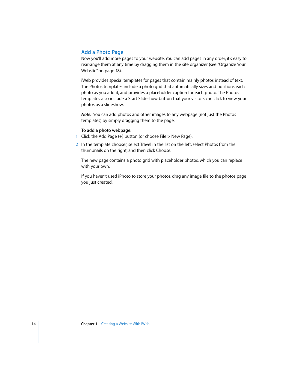 Apple iWeb User Manual | Page 14 / 37