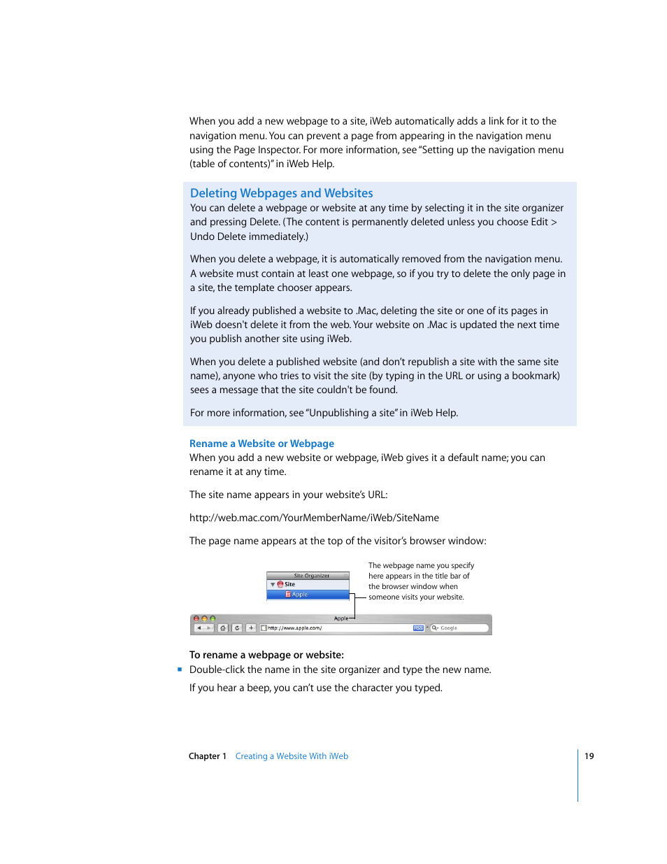 Apple iWeb User Manual | Page 19 / 37