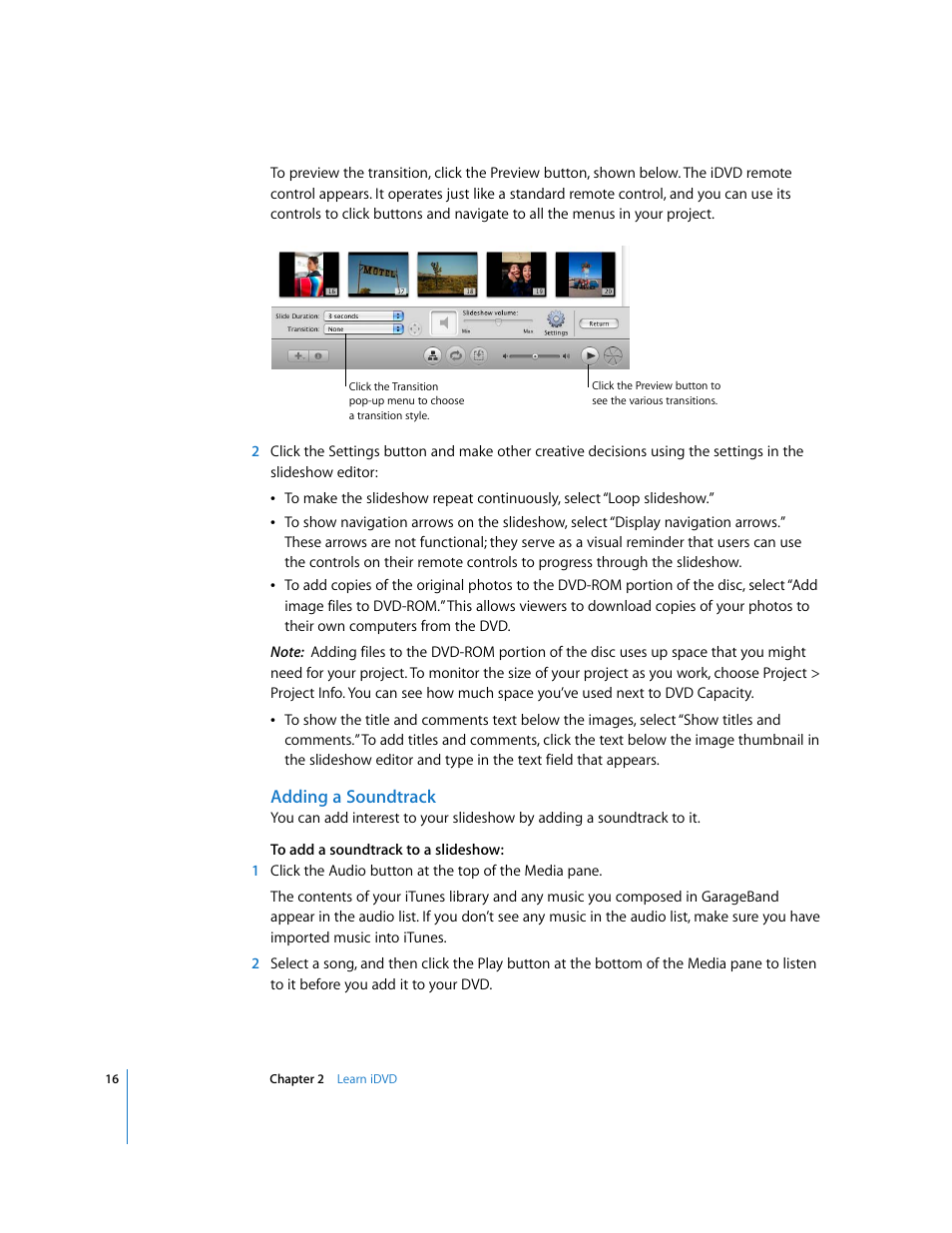 Adding a soundtrack | Apple iDVD '08 User Manual | Page 16 / 35