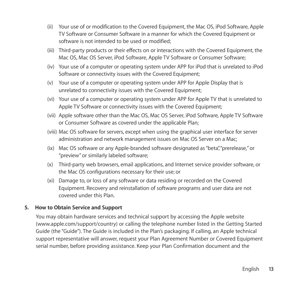 Apple AppleCare Protection Plan for Apple Display User Manual | Page 13 / 108