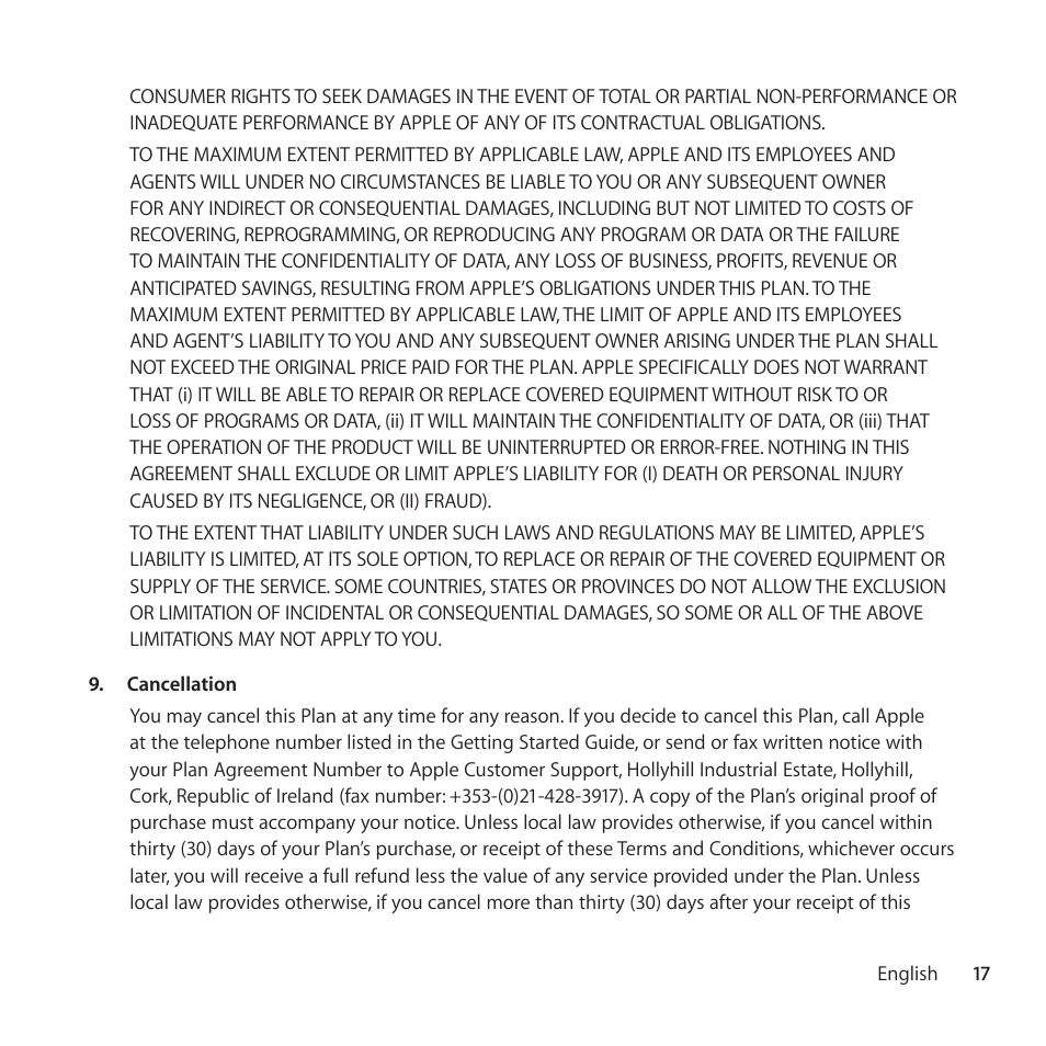 Apple AppleCare Protection Plan for Apple Display User Manual | Page 17 / 108