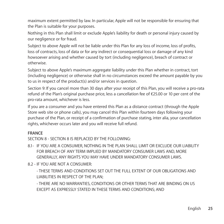 Apple AppleCare Protection Plan for Apple Display User Manual | Page 25 / 108