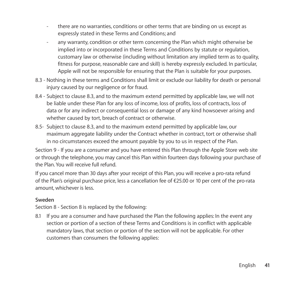 Apple AppleCare Protection Plan for Apple Display User Manual | Page 41 / 108