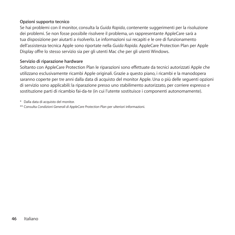 Apple AppleCare Protection Plan for Apple Display User Manual | Page 46 / 108